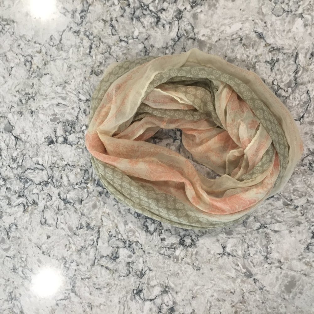 pink and gray lotus inifinti scarf